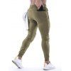Pantalon de Jogging Décontracté Long Zippé à Pieds Etroits en Couleur Unie à Cordon - Vert clair M