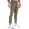 Pantalon de Jogging Décontracté Long Zippé à Pieds Etroits en Couleur Unie à Cordon - Vert clair XL