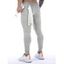 Pantalon de Jogging Décontracté Long Zippé à Pieds Etroits en Couleur Unie à Cordon - Gris Clair S