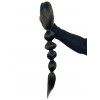 Perruque de Cheveux Synthétique Longue Lisse en Forme de Queue de Cheval avec Clip Tressée - Noir 