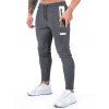 Pantalon de Jogging de Sport Décontracté Long Jointif avec Poches à Cordon - Gris Foncé XL