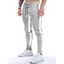 Pantalon de Jogging Décontracté Long en Blocs de Couleurs Zippé à Pieds Etroits à Cordon - Gris Clair M