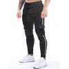 Pantalon de Jogger Long Décontracté Resserré à Pieds de Poutre avec Cordon de Serrage et Rayures - Noir XL