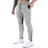 Pantalon de Jogging Décontracté Zippé Jointif avec Poche Latérale à Pieds Etroits - Gris Clair S