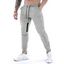 Pantalon de Jogging Décontracté Zippé Jointif avec Poche Latérale à Pieds Etroits - Gris Clair XL
