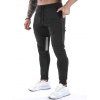 Pantalon de Jogging Décontracté Zippé Jointif avec Poche Latérale à Pieds Etroits - Noir XXL