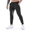 Pantalon de Jogging Décontracté Zippé Jointif avec Poche Latérale à Pieds Etroits - Noir XL