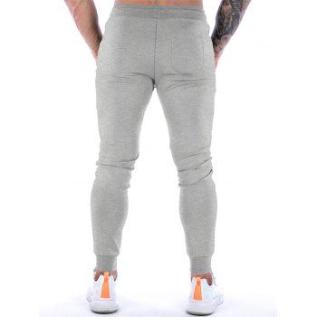 Zipper Pocket Sport Sweatpants Drawstring Elastic Waist Casual Jogger Pants