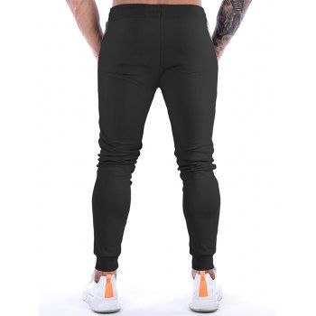 Camouflage Print Panel Sweatpants Zipper Pockets Drawstring Sport Jogger Pants