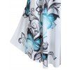 Flower Butterfly Print Adjustable Spaghetti Strap Tank Top And Ombre Skinny Capri Leggings Summer Outfit - WHITE S