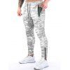 Camouflage Print Sweatpants Zipper Hem Drawstring Elastic Waist Sport Pants - WHITE XXL