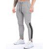 Colorblock Sweatpants Drawstring Elastic Waist Sport Casual Jogger Pants - LIGHT GRAY S