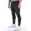 Pantalon de Jogger Décontracté à Taille Élastique avec Poches à Zip à Cordon - Noir XXL