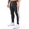 Pantalon de Jogging de Sport Décontracté Zippé en Blocs de Couleurs à Taille Elastique - Noir S