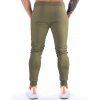 Pantalon de Jogging de Sport Décontracté Zippé en Blocs de Couleurs à Taille Elastique - Vert clair S
