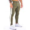Pantalon de Jogging de Sport Décontracté Zippé en Blocs de Couleurs à Taille Elastique - Vert clair L