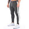 Pantalon de Jogging de Sport Décontracté Zippé en Blocs de Couleurs à Taille Elastique - Noir S