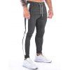 Pantalon de Jogging de Sport Décontracté Zippé en Blocs de Couleurs à Taille Elastique - Gris Foncé XL