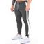 Pantalon de Jogging de Sport Décontracté Zippé en Blocs de Couleurs à Taille Elastique - Gris Foncé XXL