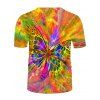 T-shirt D'Eté à Imprimé Papillon à Manches Courtes à Col Rond - multicolor M