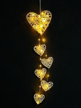 Home Decor Heart Shape Light String Hanging Room Decoration