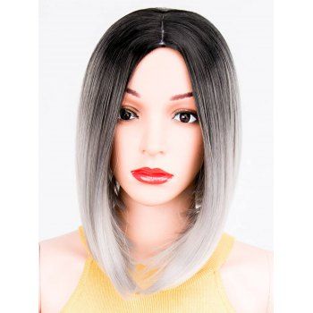 

Ombre Full Bang Straight Short Bob Synthetic Wig, Multicolor b