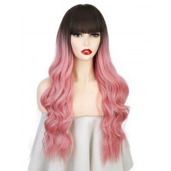 

Cosplay Wig Ombre Long Wavy Full Bang Synthetic Wig, Multicolor b