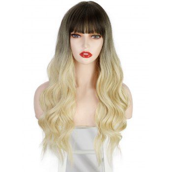 

Full Bang Ombre Wig Wavy Long Synthetic Wig, Multicolor b