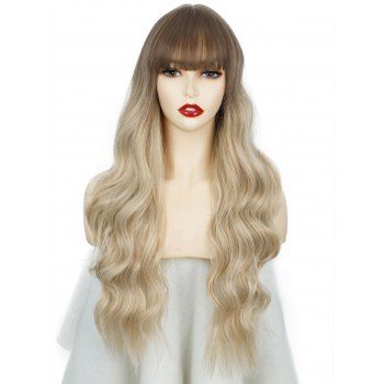 

Wavy Wig Long Full Bang Ombre Elegance Synthetic Wig, Multicolor b