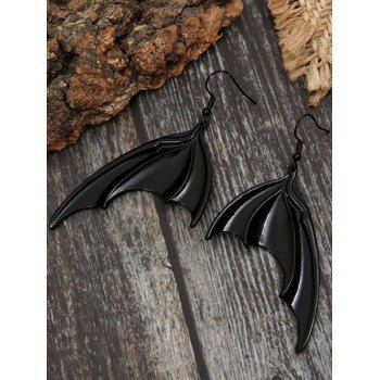 Gothic Drop Earrings Bat Wing Solid Color Halloween Trendy Earrings
