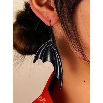 

Gothic Drop Earrings Bat Wing Solid Color Halloween Trendy Earrings, Black