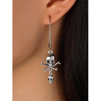 

Gothic Drop Earrings Skull Earrings Halloween Trendy Earrings, Silver