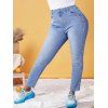 Plus Size Studded Light Wash Skinny Jeans - BLUE L