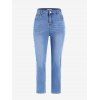 Plus Size Studded Light Wash Skinny Jeans - BLUE 1X