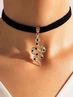 Gothic Choker Snake Pendant Necklace