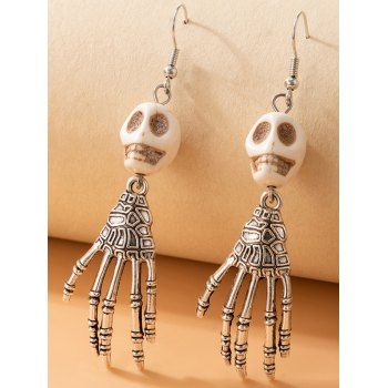 Halloween Skull Skeleton Hand Shape Hook Drop Earrings