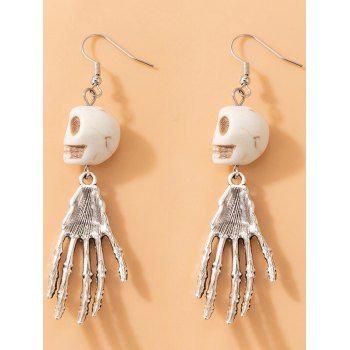 Halloween Skull Skeleton Hand Shape Hook Drop Earrings