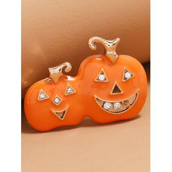 

Halloween Rhinestone Cartoon Pumpkin Cute Brooch, Dark orange