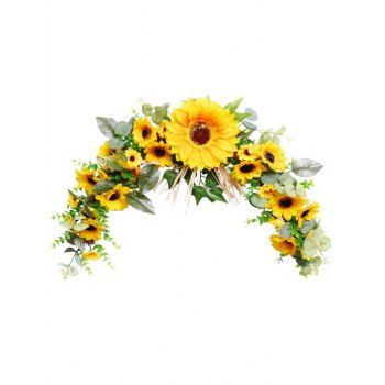 

Home Decor Sunflower Simulation Flower Horn Wreath, Multicolor