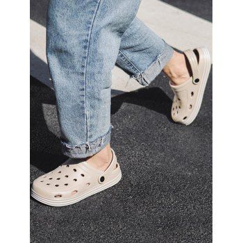 

Men Multi Ways Outdoor Beach Hollow Breathable Hole Slipper Sandals, Light coffee