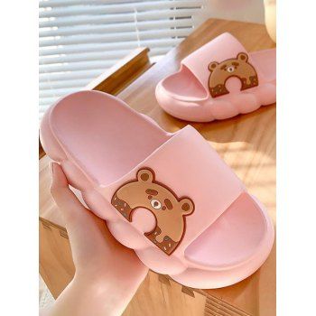 

Cartoon Bear Slippers Indoor Slippers Anti-slip Bathroom Slippers, Light pink