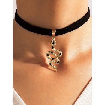 Fashion Women Gothic Choker Snake Pendant Necklace Jewelry Online Golden