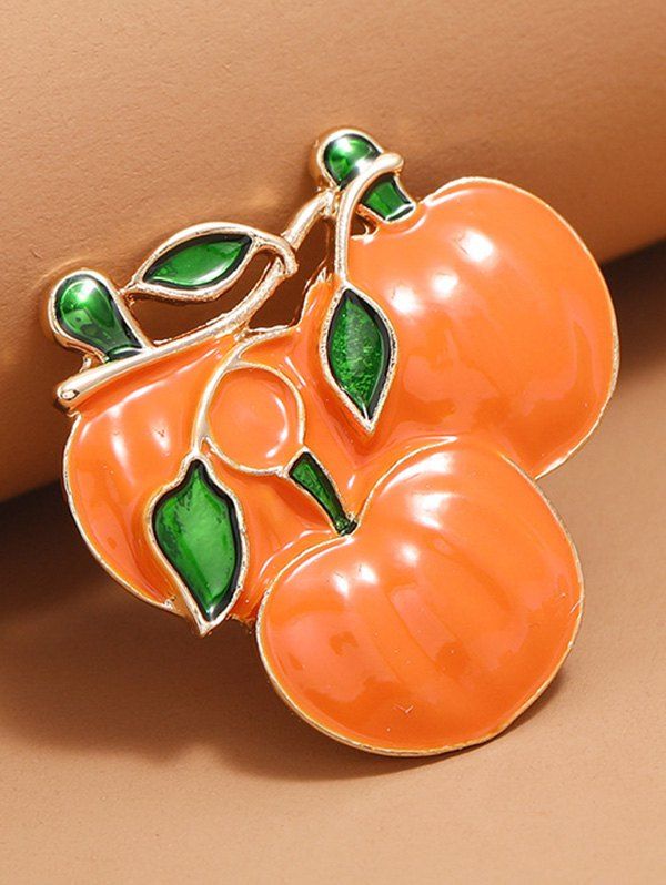 Broche Motif Citrouille de Dessin Animé pour Halloween - Orange Foncé 