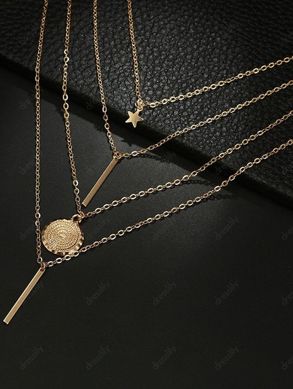 Collier de Vacances Géométrique Etoile Superposé - d'or 