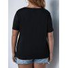 T-shirt Décontracté Au Crochet à Manches Courtes de Grande Taille avec Poche - Noir 4XL