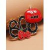 Broche Motif Citrouille de Dessin Animé à Sculpture Creuse pour Halloween - multicolor 