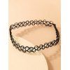 Hollow Out Geometric Pattern Solid Color Trendy Gothic Choker - BLACK 