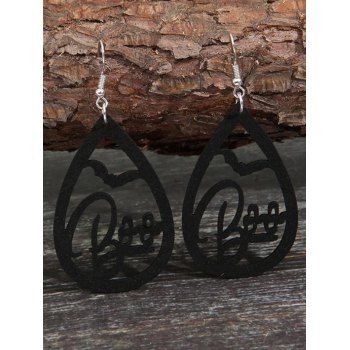 

Halloween Drop Earrings Droplet Shaped Bat Letter Print Gothic Earrings, Black