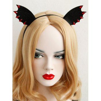 

Halloween Faux Diamond Bat Wing Shape Masquerade Party Hairband, Black