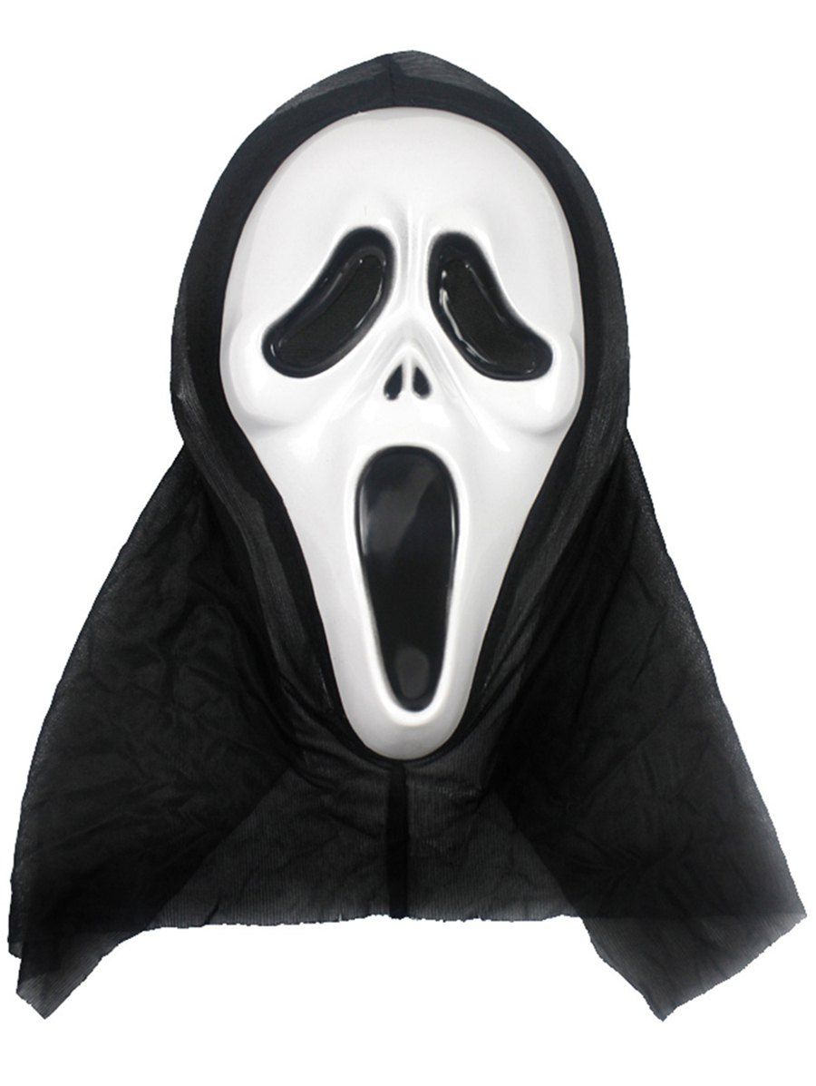 Masque D'Halloween à Capuche Cosplay Crâne Masque - Blanc 